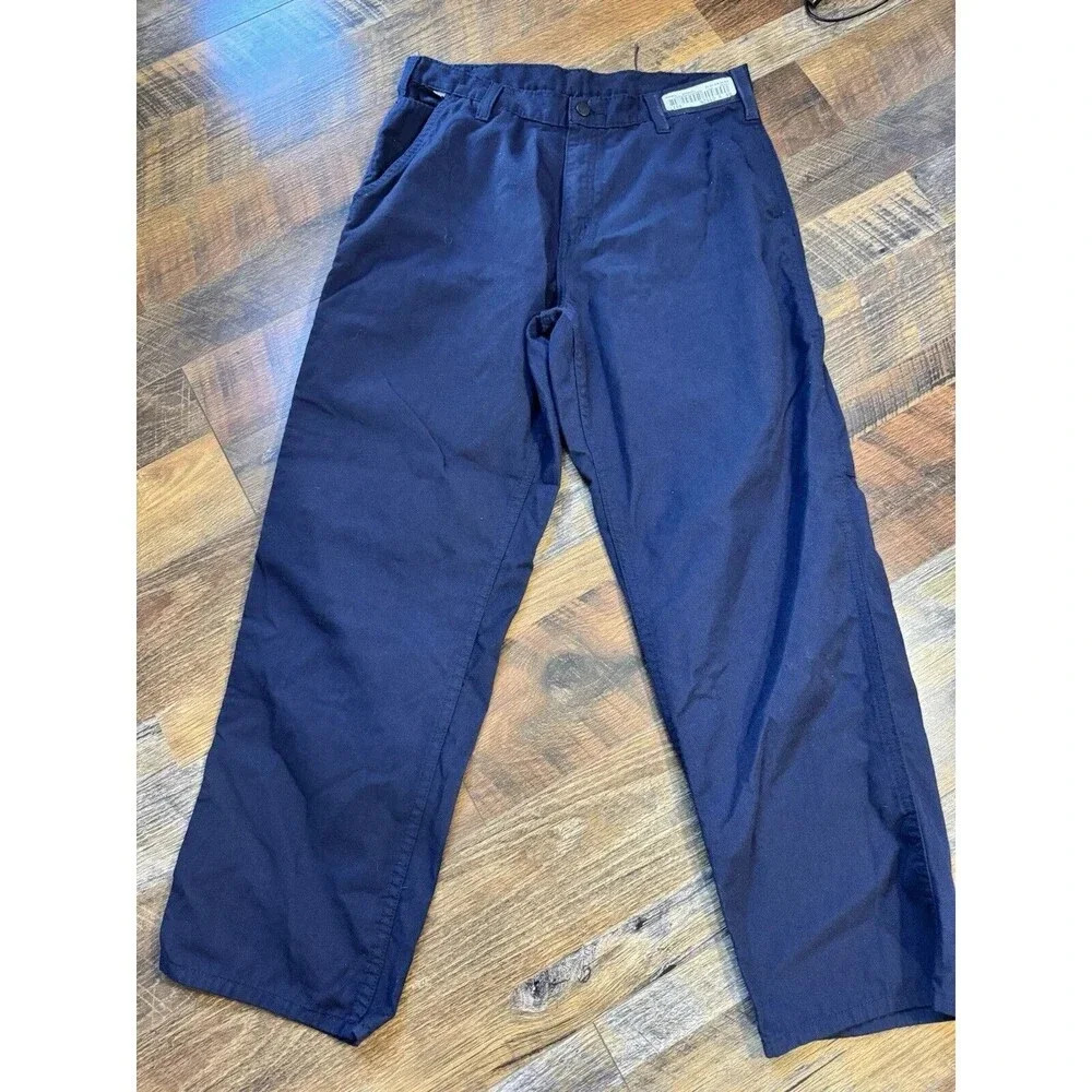 Carhartt FR Pants Mens 32x30 Flame Resistant Washed Duck Work Dungaree Blue